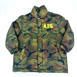 NWOT Zara Green Camouflage Toddler Boy Hooded Jacket